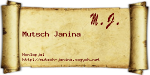 Mutsch Janina névjegykártya